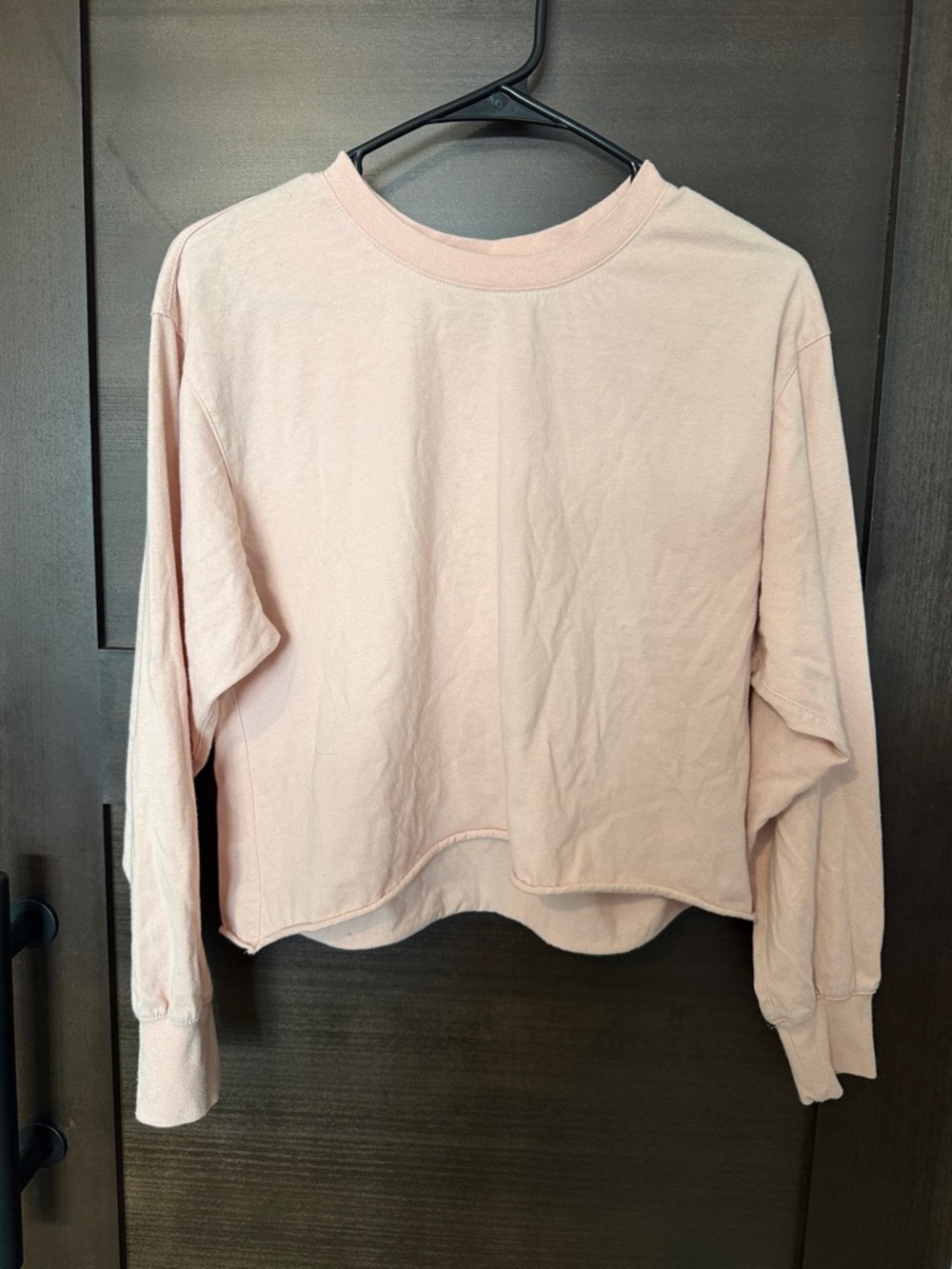 White Crow Pale Pink Cropped Crewneck Sweatshirt